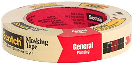 6 Pack 3M 2050-24A 1" x 60-yd Scotch Masking Tape for General Painting