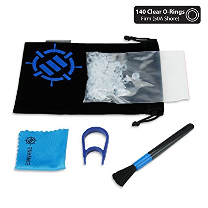 ENHANCE Mechanical Keyboard O Ring Ultra-Quiet Switch Dampeners Damper Firm 50A Clear (140pcs) , Key Cap Remover , Cleaning Brush , Cloth and Accessory Bag - Mod Kit for Cherry MX , TTC , Kaihua