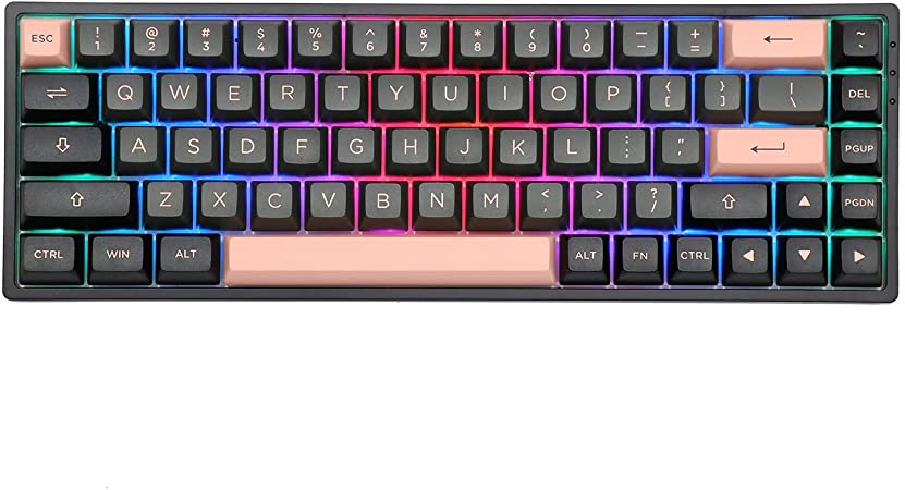 EPOMAKER AKKO 3068B Black & Pink 65% Hot-Swap 2.4Ghz /Bluetooth/Wired Mechanical Keyboard with RGB Backlight, Double-Shot PBT Keycaps for Gamers/Mac/Win (AKKO CS Jelly Purple, 3068B Black&Pink)