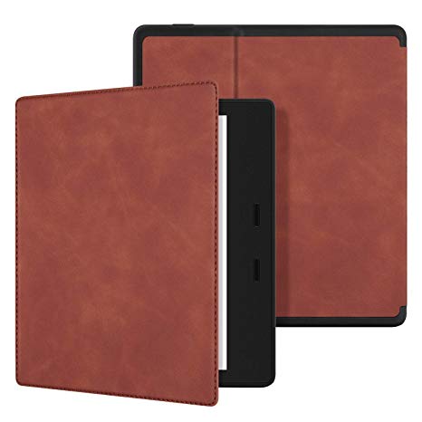 Ayotu Skin Touch Feeling Case for All-New Kindle Oasis(10th Gen, 2019 Release & 9th Gen, 2017 Release),with Auto Wake/Sleep,New Waterproof 7''Kindle Oasis Cover,Soft Shell Series KO The Saddle Brown