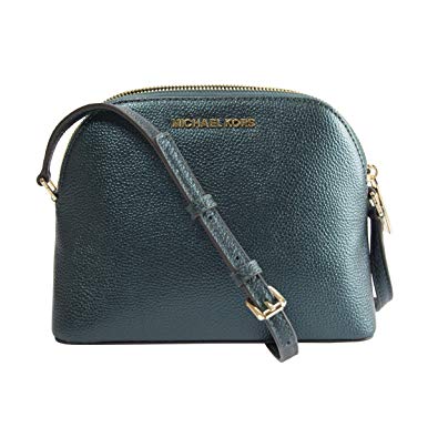 Michael Kors Adele Deep Teal Iridescent Leather Medium Dome Crossbody