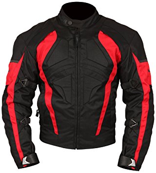 Milano Sport Gamma Motorcycle Jacket with Red Accent (Black, Large)
