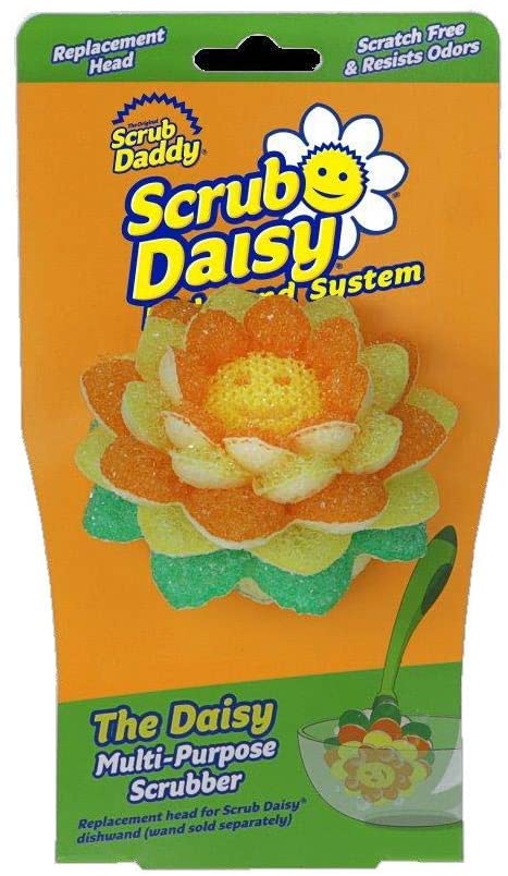 Scrub Daddy, Scrub Daisy Dishwand Replacement Head - The Daisy Multi-Purpose Scrubber, Non-toxic, Deep Cleaning, Versatile, Flexible, Scratch Free, Dishwasher Safe, Stain and Odor Resistant, 1p