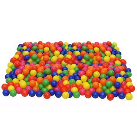 Ularmo 200pcs Colorful Playballs Soft Plastic Pit Balls Fun Balls for Babys Kids 7 Bright Colors
