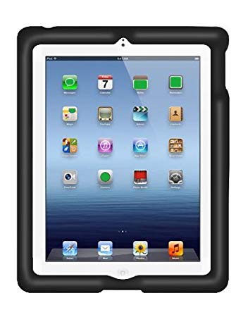 BobjGear Bobj Rugged Case for iPad 4, iPad 3, iPad 2 (not for iPad Air) Custom Fit - Patented Venting - Sound Amplification - BobjBounces Kid Friendly - Bold Black