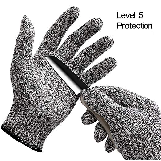 Inf-way Cut Resistant Gloves--Dyneema Level 5 Protection Food Grade Kitchen Meat Saw Safety Working Gloves (medium)