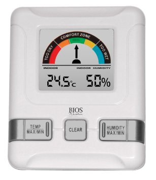 Thermor Bios Indoor Hygrometer with Bios Comfort Scale (White, 4.5-Inch x 7.25-Inch x 1.25-Inch)