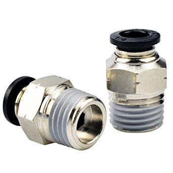 Tailonz Pneumatic Male Straight 3/8 Inch Tube OD x 1/4 Inch NPT Thread Push to Connect Fittings PC-3/8-N2 (Pack of 10)