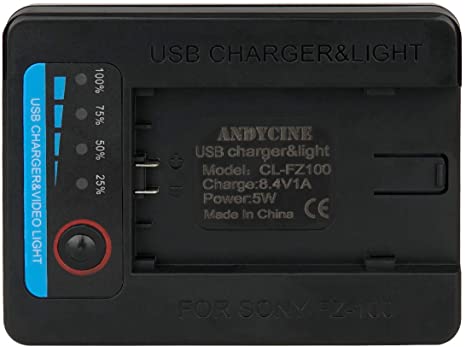 ANDYCINE CL-FZ100 Palm Size Dimmable Led Light and USB Travel Battery Chargers for SONY-NP-FZ100 Battery