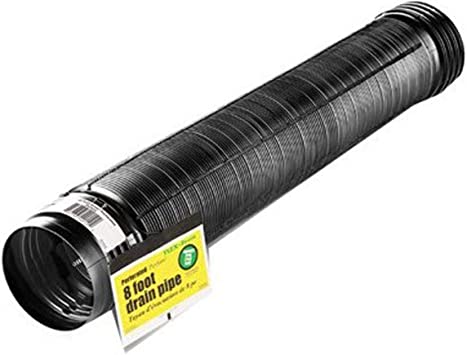 Flex-Drain 54022 Flexible/Expandable Landscaping Drain Pipe, Perforated, 4-Inch by 8-Feet