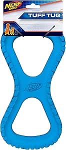 Nerf Dog Tire Infinity Tug Dog Toy, Lightweight, Durable and Water Resistant, 10 Inches, for Medium/Large Breeds, Single Unit, Blue