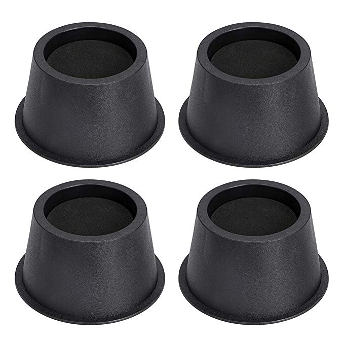 OwnMy Round Circular Bed Risers Heavy Duty Furniture Risers Lifter for Bed Table Chair Sofa, Set of 4 (2" - Black)