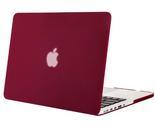 Mosiso MacBook Pro 13 Retina Case NO CD-ROM Drive Soft-Touch Plastic Hard Case Cover for 13-inch MacBook Pro 133 with Retina Display A1502  A1425 NEWEST VERSION with One Year Warranty Wine Red