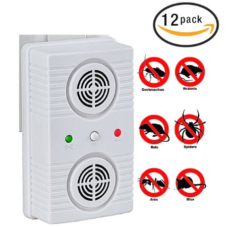 Best Electronic Plug In Pest Repeller - Forces Away Mice, Ants, Rodents, Spiders, Insects, Mouse & Cockroaches - Ultrasonic Repellent Device For Indoor Home & Apartment (12)