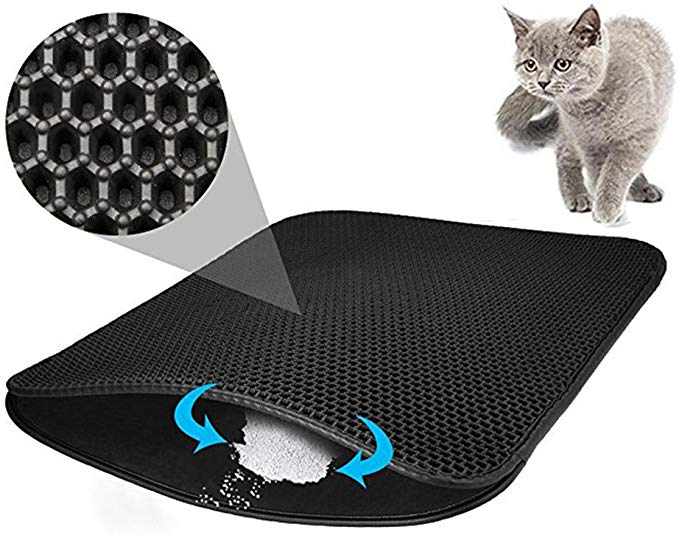 OCSOSO® Cat Litter Mat Cat Litter Trapper Large Size 22" x 28" Foldable Double Layer Waterproof Placemat Honeycomb Light Weight EVA Foam Rubber Easy Clean and Floor/Carpet Protection …