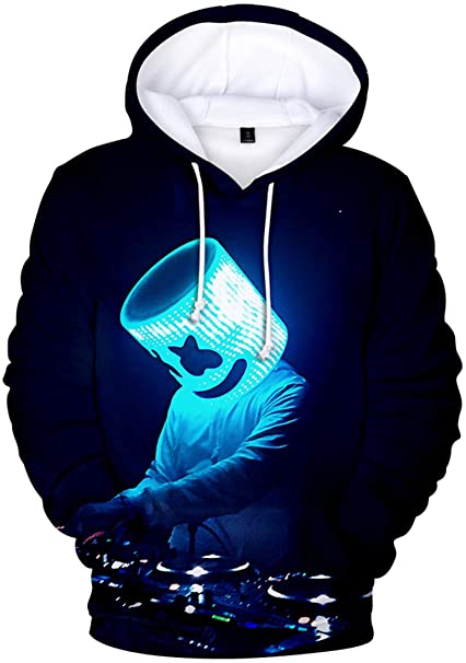 OLIPHEE Boys Hoodie 3D Print Pullover Sweatshirts Hooded Jumpers Casual Hip Hop Streat Fashion