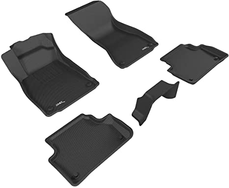 3D MAXpider Audi A4 / S4 / A5 Sportback / S5 Sportback 2017-2020 Custom Fit All-Weather Car Floor Mats Liners, Kagu Series (1st & 2nd Row, Black)