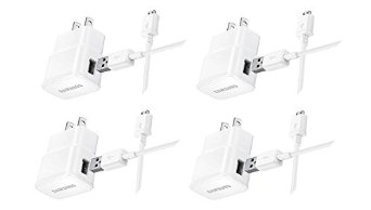 Samsung Wall Charger for Samsung Phones, 4 Pack - Non-Retail Packaging - White