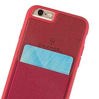 Sinjimoru iPhone 6/6s case with Sinji Pouch Card Holder, Slim Card Wallet case for Apple iPhone 6/6s. Sinji Pouch Case for iPhone 6/6s, Red.