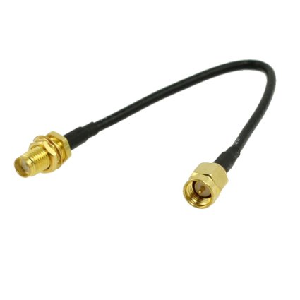 uxcell® 6.5" Long Black Cable SMA Female to Male Coaxial Antenna Adapter