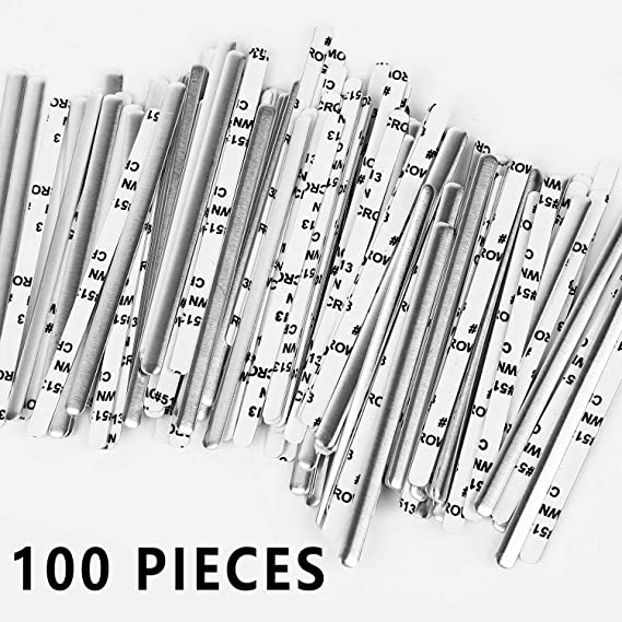 Forno Nose Bridge Strips for Mask,Oceantree Double Wire Flat Plastic Strips Straps Adjustable Nose Clips Wire for DIY Face Mask Making Accessories for Sewing Crafts (100pcs)