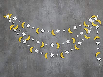Moon and Stars Garland |Star and Moon Decorations | Moon and Star Decoration |Moon Home décor|Stars and Moon Decorations|Star Moon Decorations|Home Decor Moon |i Love You to The Moon and Back Garland