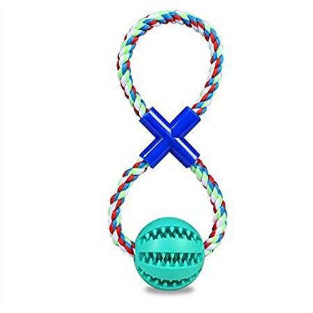 Dog Toy [Rope Ball 2 in 1] Jakpak Dog Fetch Ball Toy Bite Resistant Chew Toys for Dogs Non-Toxic Bouncy Rubber Ball with Durable Rope for Dog Training Chewing Playing Dog Suppliers