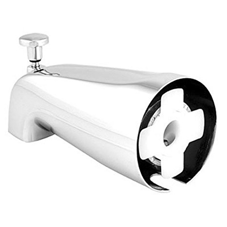 Aspen Slip-On / Slip-Fit Builder Series Chrome Tub Spout With Diverter, 5/8" Compression Fitting for 1/2" Pipe
