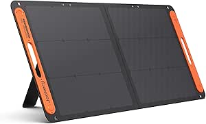 Jackery SolarSaga 100W Bifacial Portable Solar Panel for Explorer 240/300/500/1000/1500 Power Stations, Foldable Solar Cell Solar Charger with USB Outputs for Phones, Rooftops, Outdoor Camping and RVs