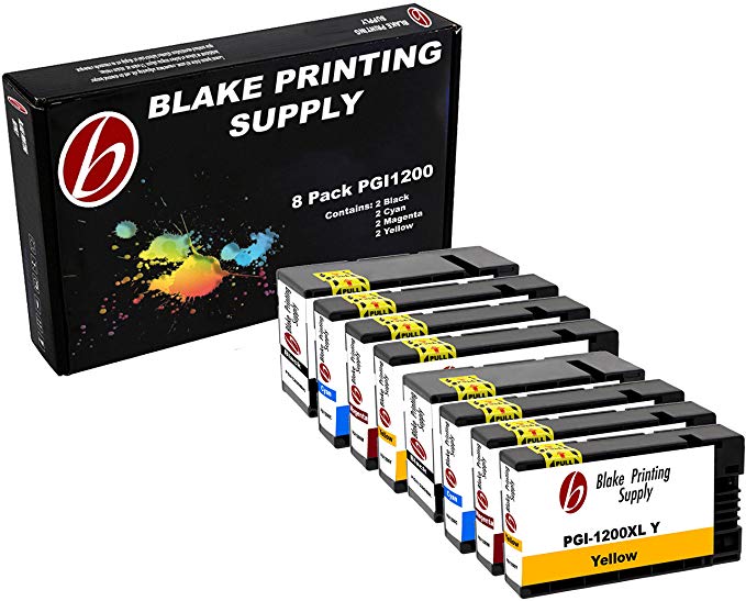 8 Pack Blake Printing Supply PGI-1200XL Ink Cartridges Canon Maxify MB2020 Maxify MB2120 Maxify MB2320 Maxify MB2720