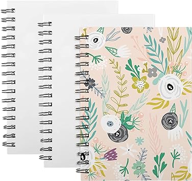 Zonon Sublimation Notebooks A5 Spiral Notebooks Hardcover DIY Notebooks Writing Paper Notebooks for School Office Home Travel Supplies, 60 Pages (3 Pcs)