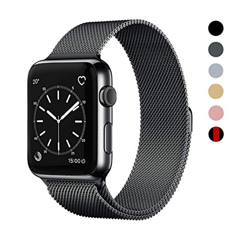 OSUVOX Compatible for IWatch Band, 38mm/40mm 42mm/44mm, Stainless Steel Loop Magnetic Band Compatible with Iwatch Series 5/4/3/2/1 (Gray, 42mm/44mm)