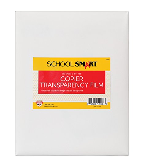 School Smart Copier Transparency Film without Sensing Strip - 8 1/2 x 11 inches - Pack of 100