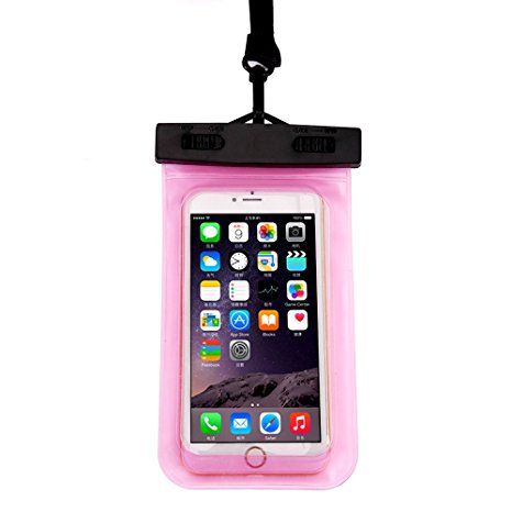 Kasio Phone Waterproof Case, Clear Universal Waterproof Bag Case with Lanyard Protective Wallet Bag Dirtproof Snowproof Pouch Dry Bag for iPhone 6/6S iPhone 6/6S Plus, Samsung Galaxy S6/S6 Edge, Note 4, LG G3 And Any Other Version Cell Phone Fit for Cell Phone up to 6'' Diagonal