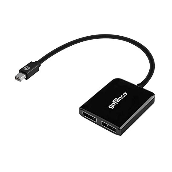 gofanco Mini DisplayPort to 2 DisplayPort MST Hub - mDP 1.2 to 2 DP Splitter, 2 Port DisplayPort Multi Stream Transport Hub, for Windows PCs (mDPMST2DP)