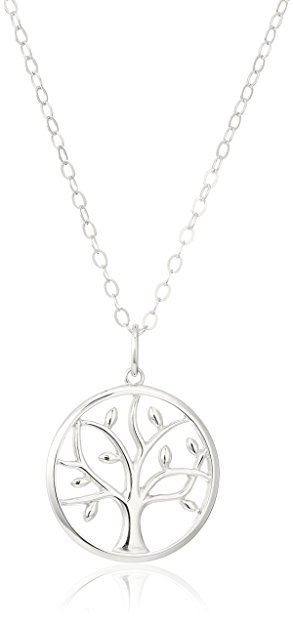 Sterling Silver Tree of Life Family Tree Pendant Necklace, 16"   2" Extender