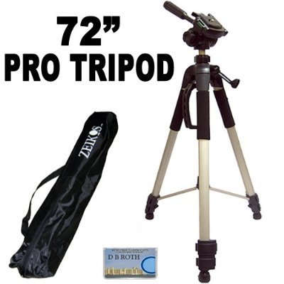 Professional PRO 72" Super Strong Tripod With Deluxe Soft Carrying Case For The Canon XH-A1, XH-A1S, XH-G1, XL-1S, XL1, XL2, XL-H1, GL2, GL1, XM2, XM1 Mini Dv Camcorders