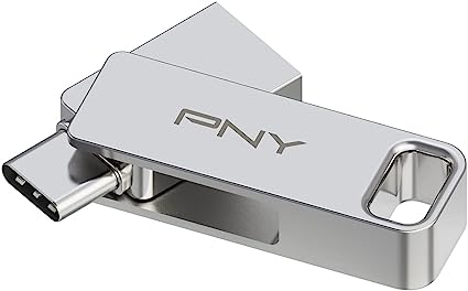 PNY 128GB DUO LINK USB 3.2 Type-C Dual Flash Drive for Android Devices and Computers - External Mobile Storage for Photos, Videos, and More - 200MB/s