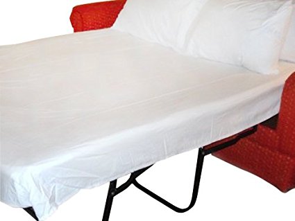 Full Sleeper Sofa Bed Sheet Set White 200 Thread Count (54"x72"x6")