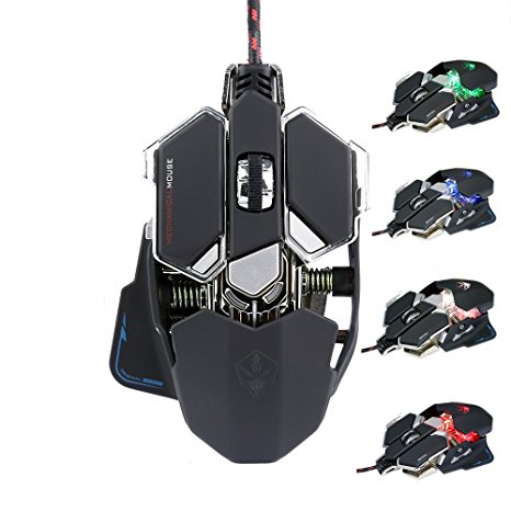 Computer Gaming Mouse, Pajuva Professional Gaming Mouse 9 Buttons Black