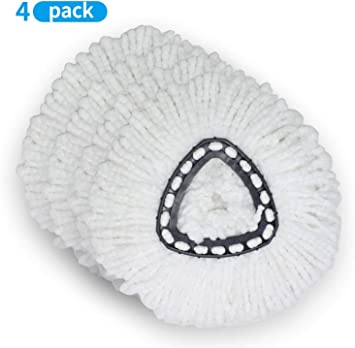 4 Pack EasyWring Spin Mop Head Refill Mop Replacement Head Compatible with EasyWring Spin Mop Refills