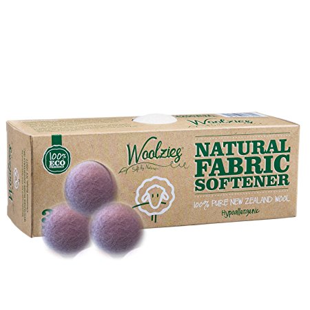 Woolzies 3 XL Wool Dryer Balls ,Natural Fabric Softener (1, lavender)
