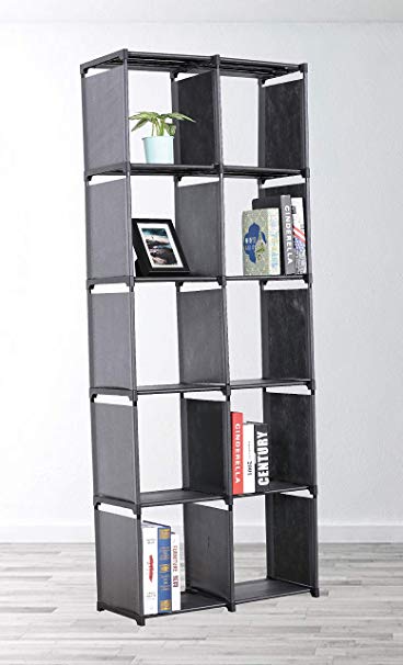 eHomeProducts Black Storage Cube Closet Organizer Shelf 10-cube Cabinet Bookcase by