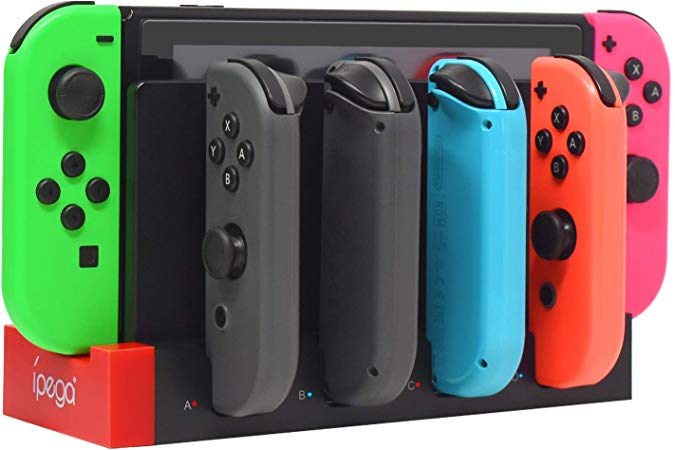 FastSnail Charger for Nintendo Switch Joy-con, Charging Dock Stand Station Base for Switch Joy-con with Charging Indicator