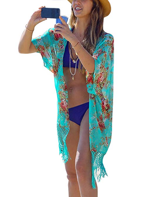 Yonala Womens Summer Fashion Printed Beach Wear Bikini Cover up Swimwear Beachwear