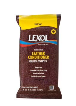 Lexol 1022 Leather Conditioner Quick Wipe Flat Pack, 25 Per Pack