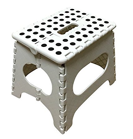 MARVO 11-Inches Plastic Foldable Step Stool, White