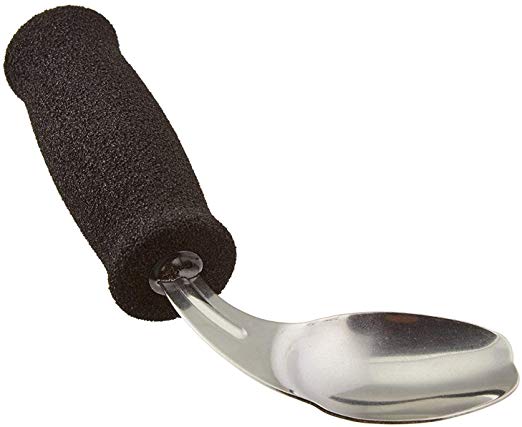 Sammons Preston Deluxe Built-Up Handle Adaptive Grip Fork, 8" Long, Stainless-Steel Easy-Hold Utensil with Removable Soft Molded Foam Grip, Adaptive Utensil for Those with Arthritis and Weak Grip