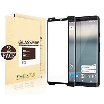 Google Pixel 2 XL Screen Protector,Linboll [2 Pack][Tempered Glass] Bubble Free, Dust-free and fingerprint-free - (Black)