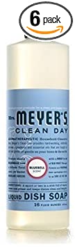 MRS Meyers Clean Day Dish Soap, Liquid Bluebell, 16 Ounce (Pack of 6)